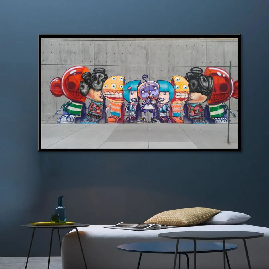 Banksy Robot Family Nursery Funny Posters And Prints Canvas Painting Fine Cuadros Picture For Kids Room Home Decor | Дом и сад