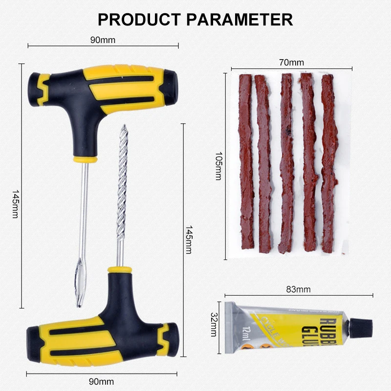 

8pcs Car Tire Repair Tool Tire Repair Kit Studding Tool Set Auto Bike Tire Repair Puncture Plug Garage Car Accessories