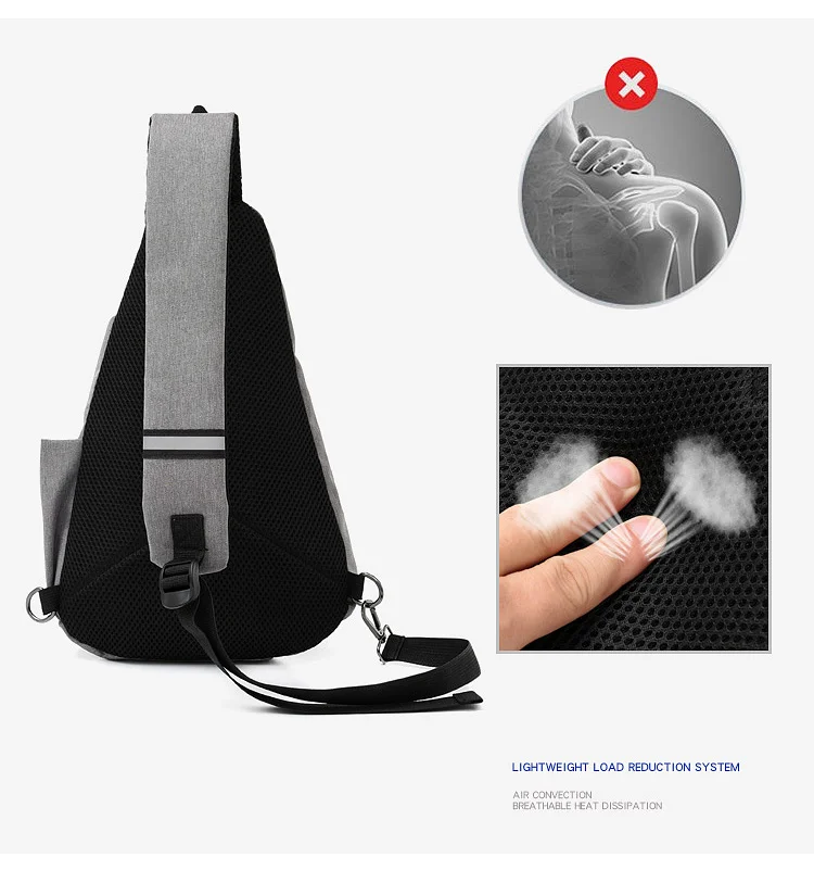 Нагрудная сумка для спорта на открытом воздухе Мужская Противоугонная Большая