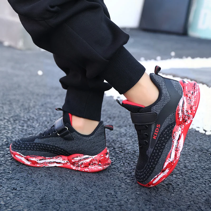 

2020 Autumn Children Sports Shoes Boys Breathable Running Sneakers Kids Outside Travelling Leather Shoes Size 28 to Size 39