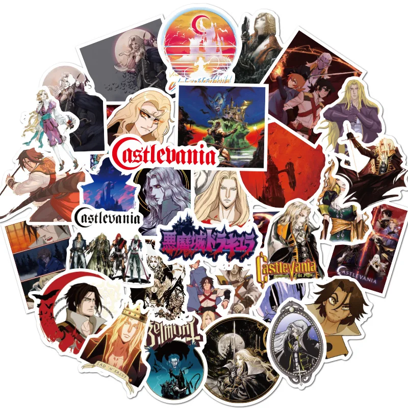 

10/30/50pcs Castlevania Stickers PVC Graffiti Stickers Suitcase Luggage Guitar for Children Toys Cartoon Stickers Wholesale