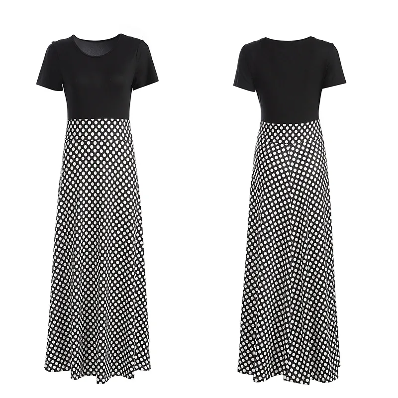 

Autumn sales of the new 2020 pot-point matching color dresses women's dresses Long-sleeved or short-sleeved dress