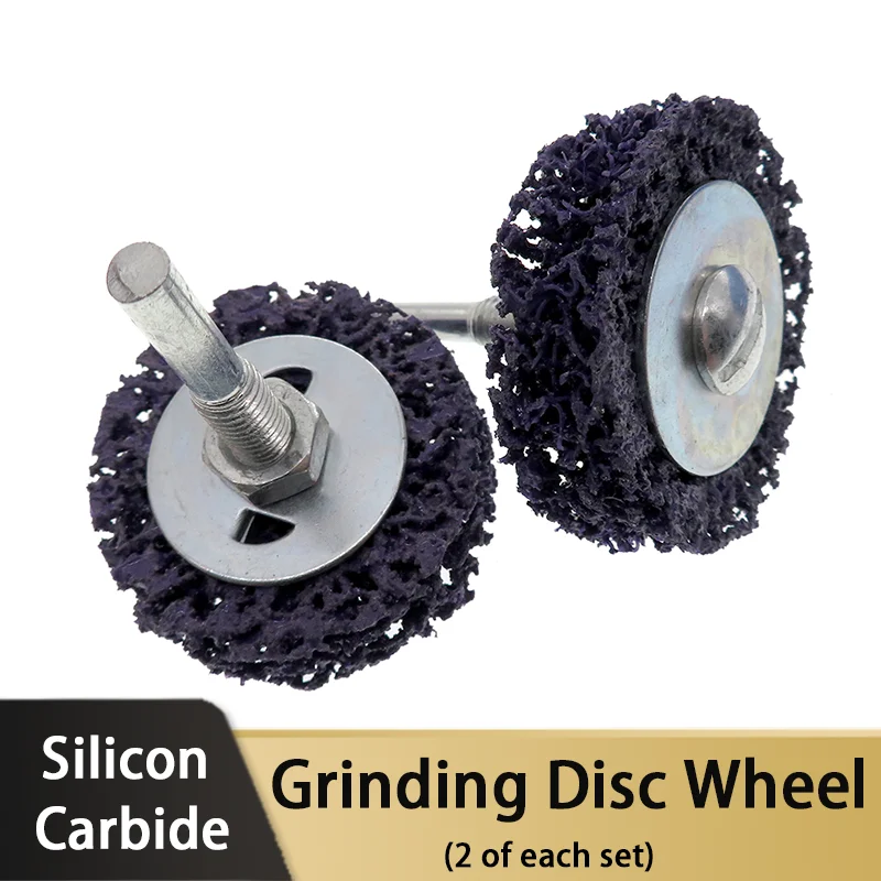 

2Pcs 2Inch Abrasive Disc with 6mm Shank Purple Wheel Silicon Carbide Clean and Remove Paint, Rust Welds, Oxidation
