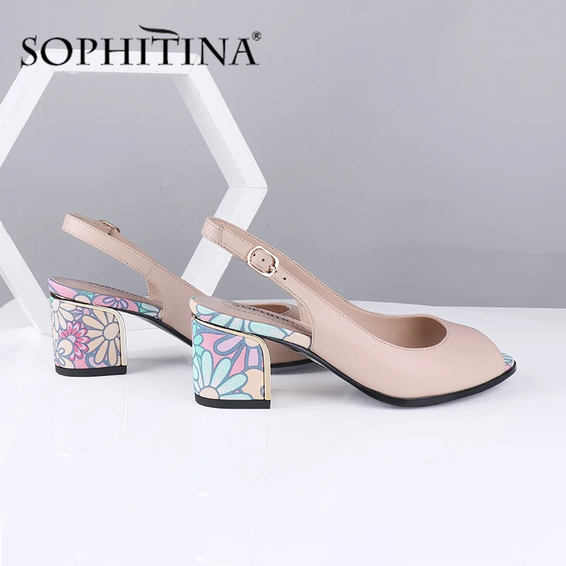 Женские босоножки с открытым носком SOPHITINA овечья кожа металлический декор