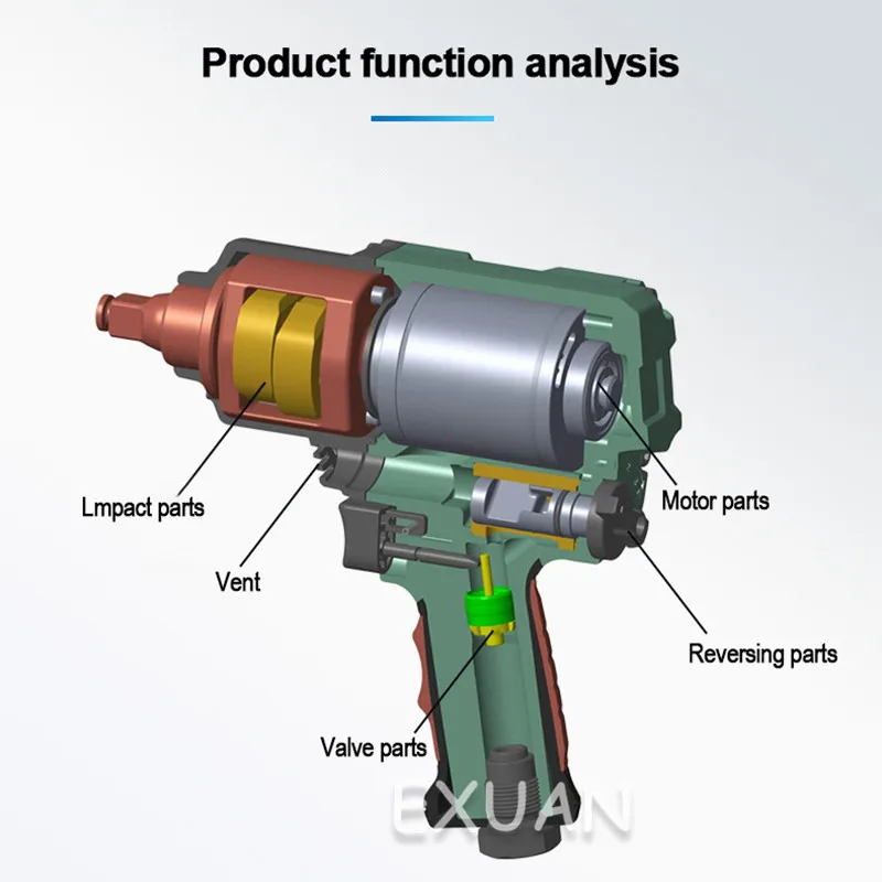 

Pneumatic Wrench R-902 Impact Pneumatic Air Pull Auto Repair Small Wind Cannon High Power Wind Cannon Wrench