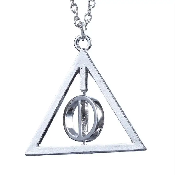 platinum plating Horcrux прибор для поворота времени вспять mischiief управляемый Deathly Hallows Треугольник Хогвартс молния подвесные ожерелья ювелирные изделия - Окраска металла: platinum plating