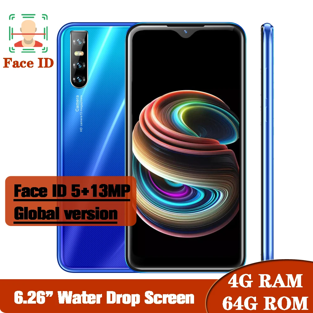 Android A20s 4 Гб ОЗУ 64 ПЗУ экран капли воды смартфон распознавание лица разблокирован