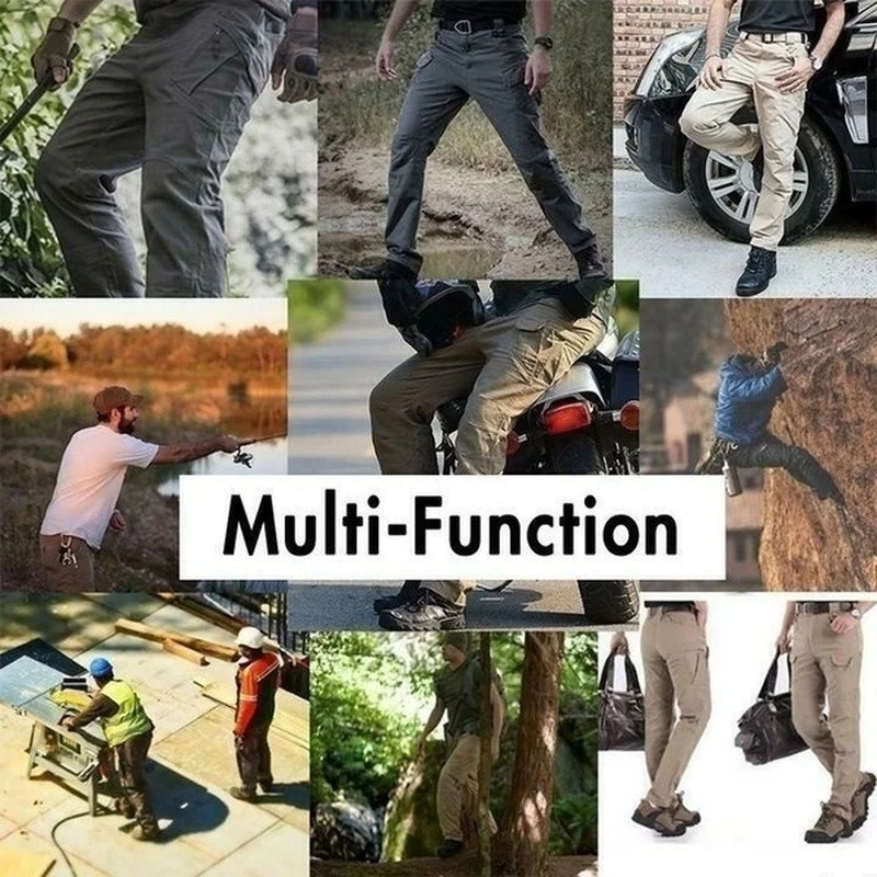 Men's Casual Tactical Pants Breathable Autumn Outdoor Hiking Army Military Long Trousers Male Waterproof Multi Pocket Cargo Pant images - 6