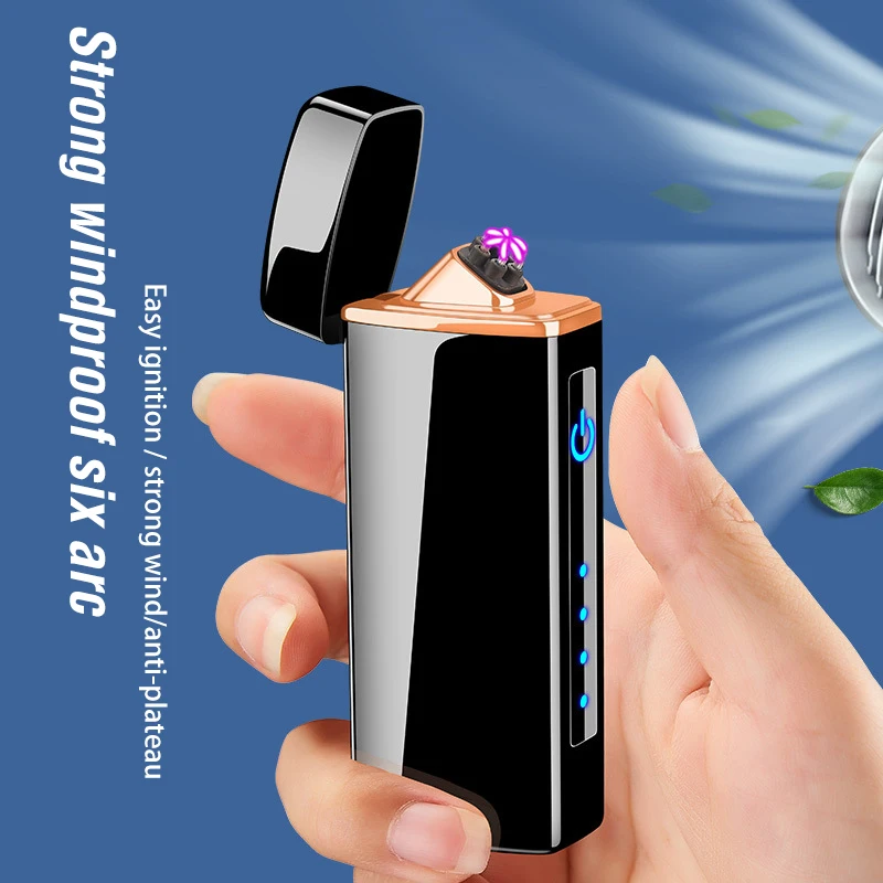 Новинка 6 Arc USB электрическая зажигалка для сигарет ветрозащитная Шестигранная дуговая импульсная Зажигалка металлическая перезаряжаемая плазменная зажигалка Мужские подарки