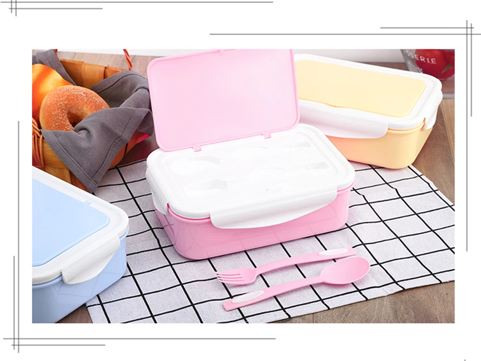 1400 мл японский контейнер для хранения еды Bento с ложками палочки для еды для детей