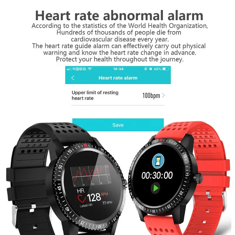 t1 smartwatch ip67 waterproof wearable device heart rate monitor color display smart watch for android ios 30 days standby free global shipping