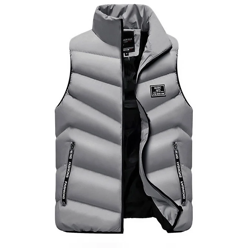 Puffer Vest Men Lightweight Down Homme Winter Warm Bubble Coats Zipper Up Stand Collar Waistcoat Mens Jacket Light | Мужская одежда