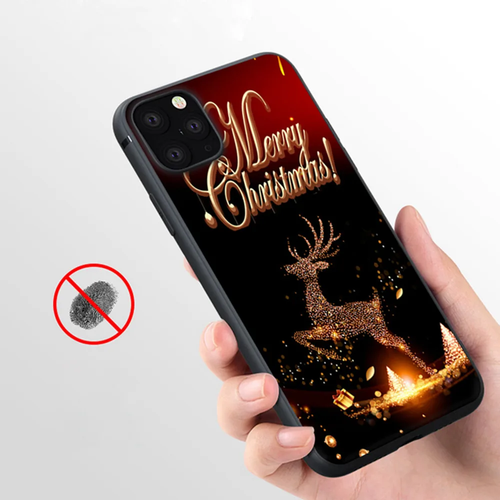 Модный Роскошный веселый рождественский чехол для телефона с оленем для iPhone 11 Pro XS MAX XR X 8 7 6 6S Plus, мягкий силиконовый матовый чехол