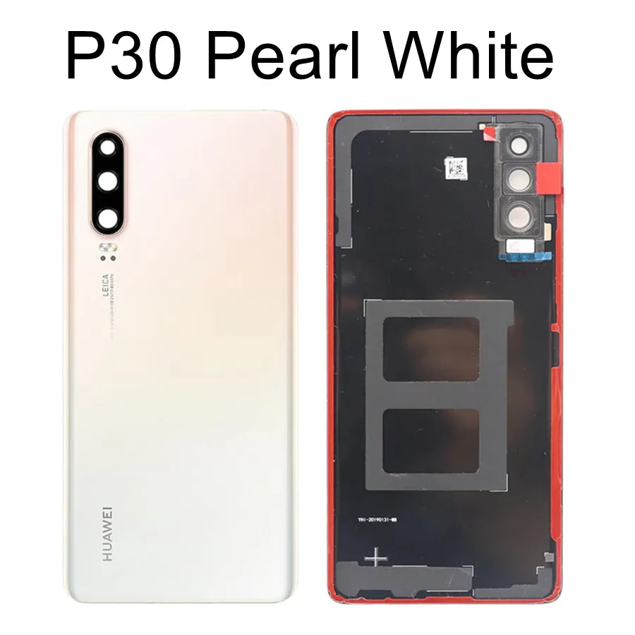 Для huawei P30 задняя крышка батарейного отсека задняя стеклянная дверь Корпус чехол ELE L09 L29 для huawei P30 Pro крышка батареи+ объектив камеры VOG L04 - Цвет: P30 Pearl White
