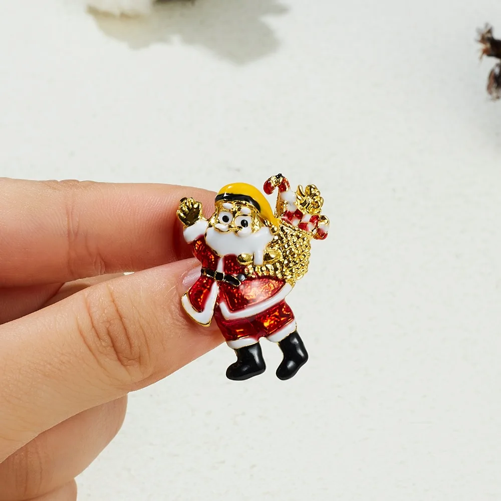 Merry Christmas броши на булавке милый Санта Клаус шляпа прекрасный Лось подарок эмаль значок брошь год Рождество Санта Клаус брошь с животными