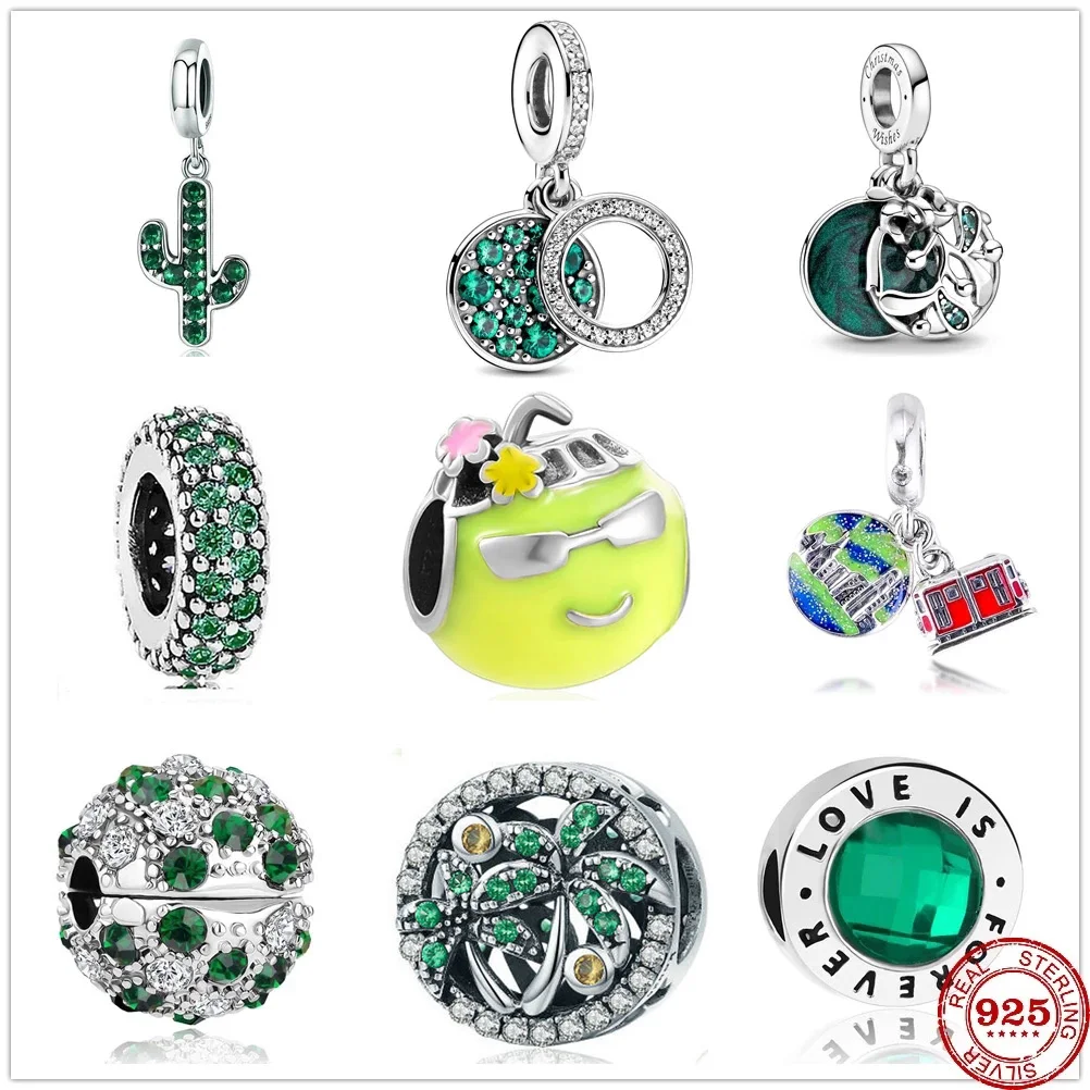 Новый 925 Стерлинговое Серебро диск кокосовый сок подвеска в виде яблока бусы