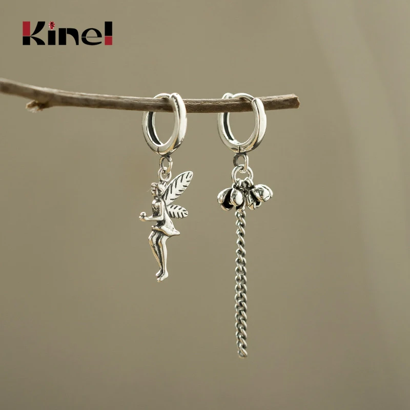 Женские винтажные серьги-гвоздики Kinel из стерлингового серебра 925 пробы с цветком