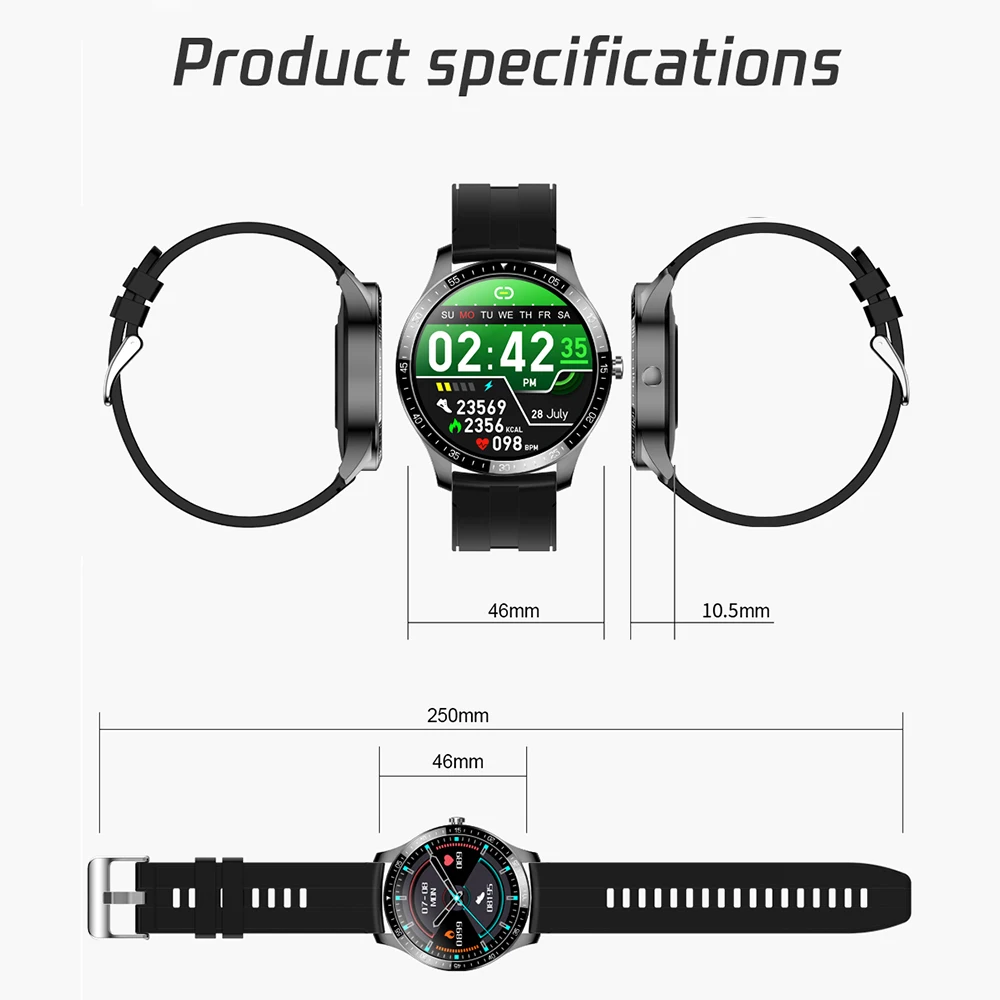 

New S80 Smart Watch Men Sport Fitness Tracker Custom Dials Waterproof IP68 Heart Rate Blood Pressure Calls Reminder Sleep Multif