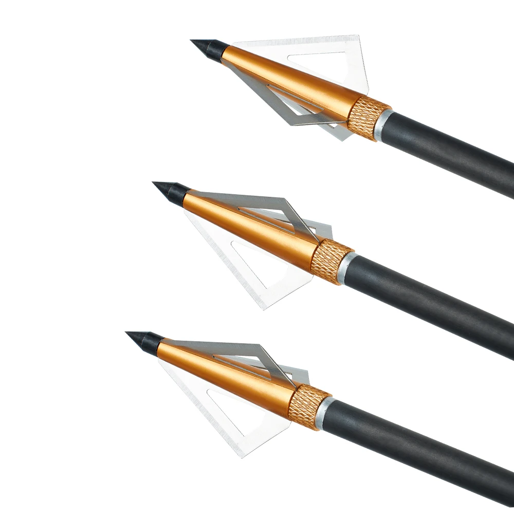 

6/12 Pack Broadheads Arrow Tips Point 125 Grain Archery Hunting Arrowheads for Shooting Compound Bow and Crossbow Hunting