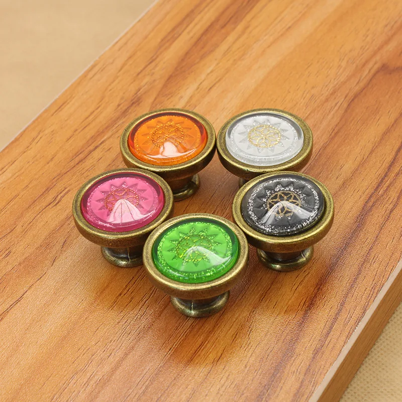 Античная Медная дверная ручка шкафа ручки ящика из цинкового сплава кристальная