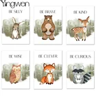 Алмазная 5D картина с милыми животными из мультфильмов сделай сам, полное украшение для комнаты, медведь, лиса, олень, алмазная вышивка, мозаика 3d