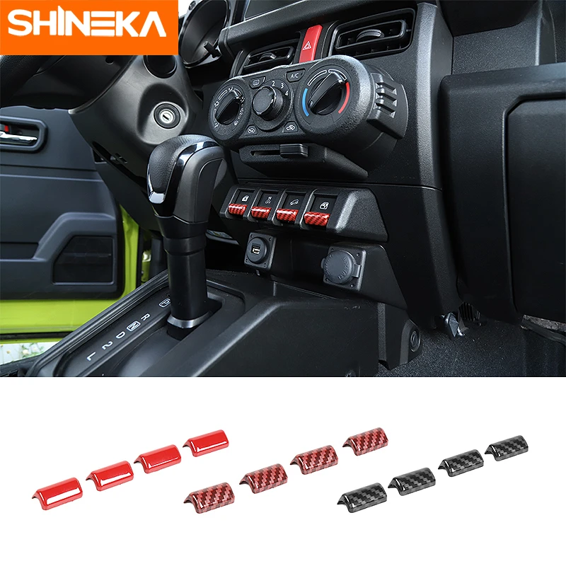 Наклейка из углеродного волокна SHINEKA для Suzuki Jimny подъемная кнопка переключения