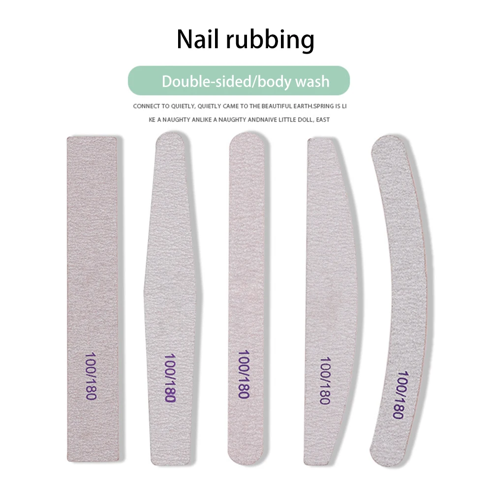 

Nail File Double Side Buffer 100/180 Trimmer Sandpaper Professional Nail Files Sanding Block Pedicure Manicure Polishing Tools