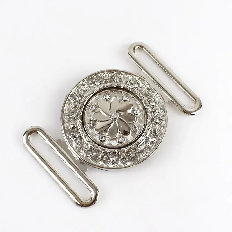 silver Meetee 2/4 шт. 4 см с металлическими заклепками; туфли-лодочки Стразы Кнопки Пряжки для пояса пальто крючки для одежды DIY одежда сумки швейная Соединительный закреп аксессуар - Цвет: silver