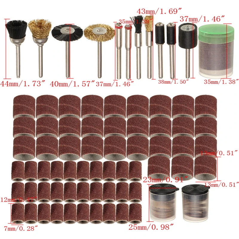 

150Pc Rotary Power Tool Fits Dremel 1/8" Shank Sanding Accessory Bit Set
