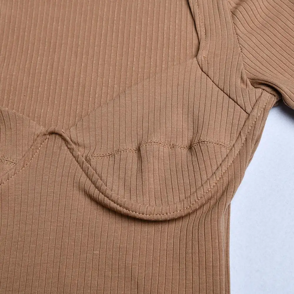 Боди женское эластичное однотонное с глубоким вырезом и длинным рукавом| |