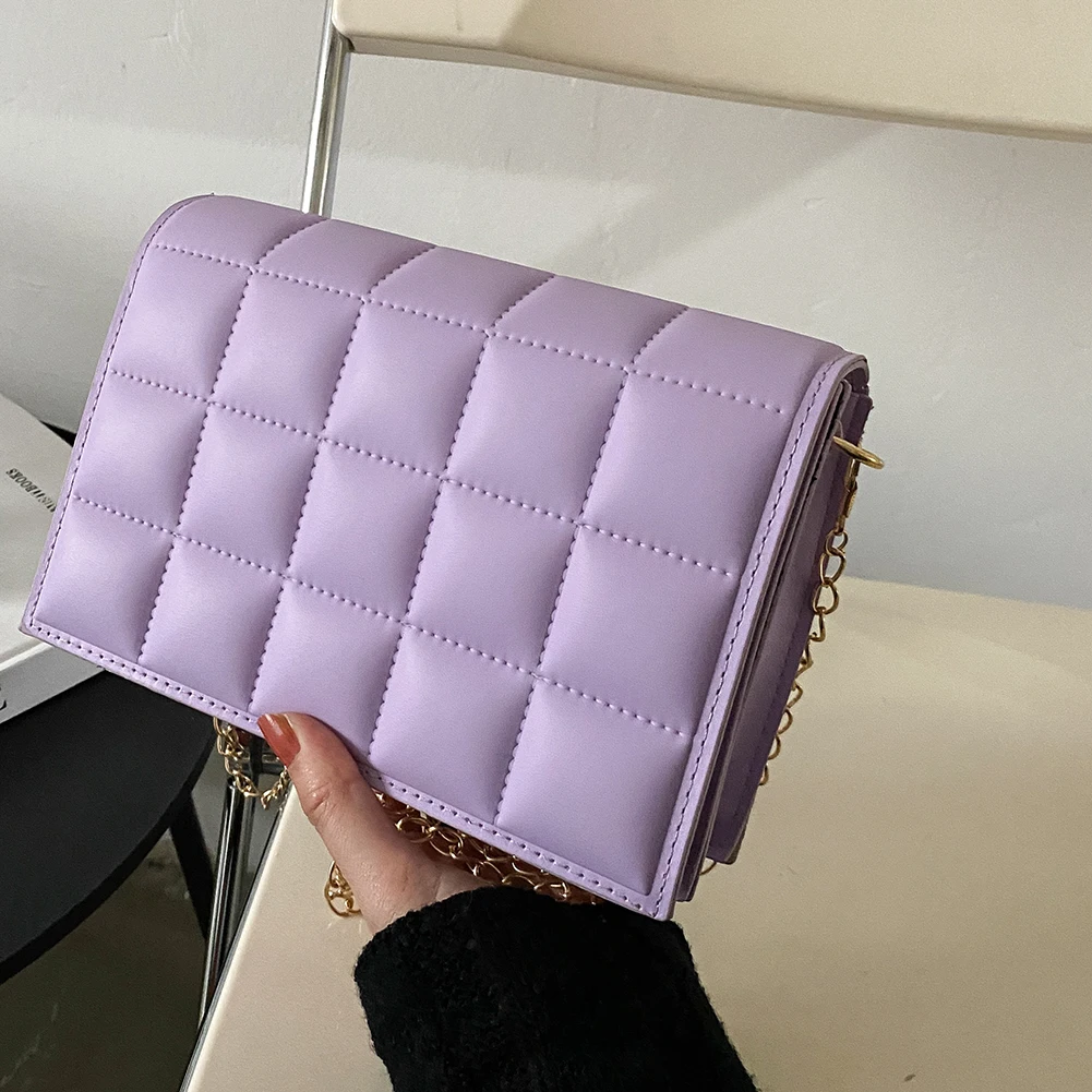 

Женская Повседневная элегантная дамская сумочка, маленькая сумочка из искусственной кожи с клетчатым узором и клапаном, мессенджер на плеч...