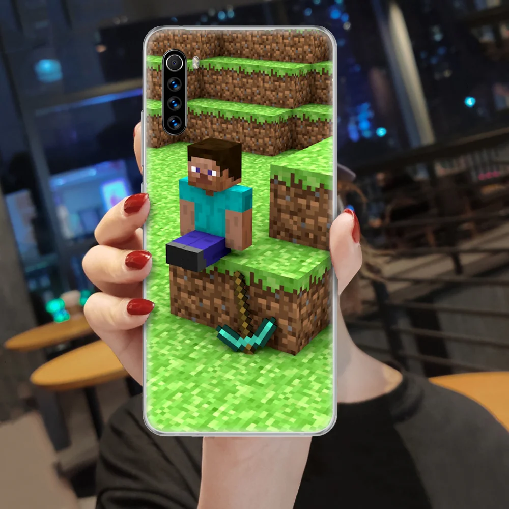 

Mini World Sandbox game Phone Case cover For XIAOMI Redmi Note 3 4 4X 5 6 7 8 9 Pro T S max transparent bumper trend prime
