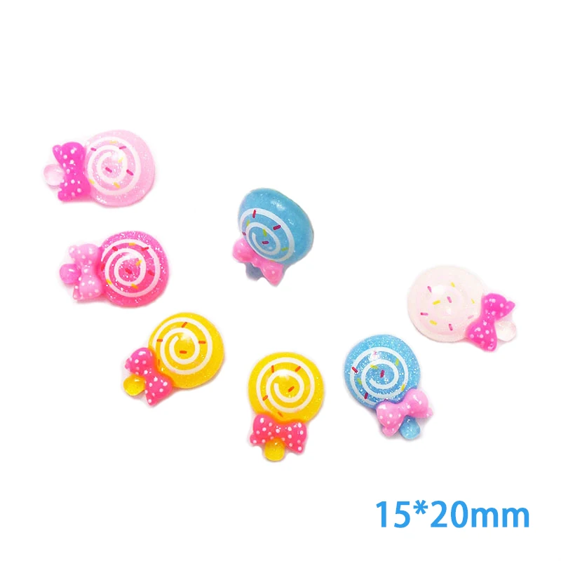 5 цветов кабошоны с плоской обратной стороной Конфета из смолы пастель блестками
