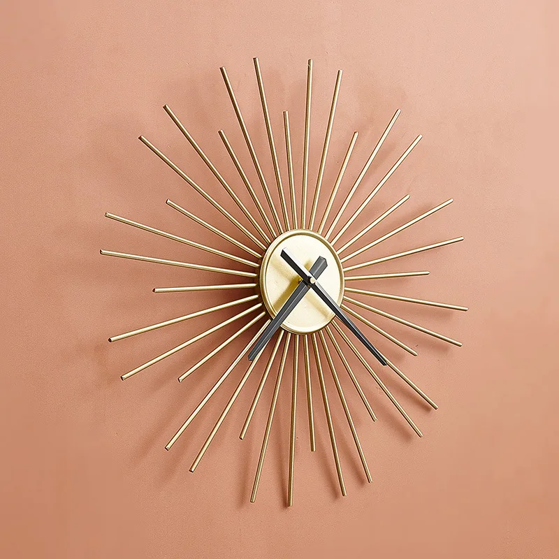 Креативные роскошные золотые часы настенные современные минималистичные для