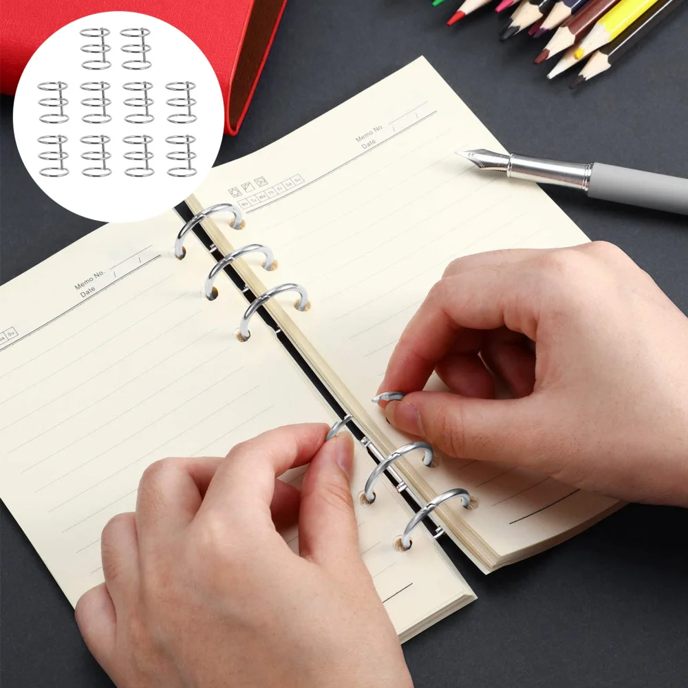 

10pcs Loose-leaf Notebook Coils Binding Coils Writing Notebook Ring Binder