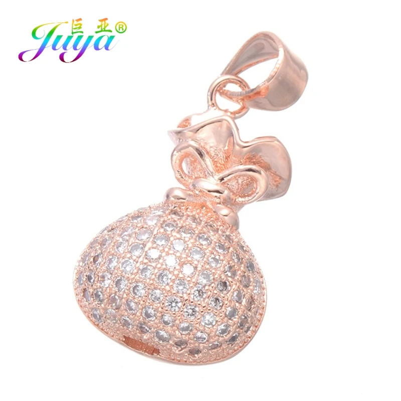 Rose Gold Juya микро проложить Циркон Краб Микки Звезда Бабочка слон кошелек украшения с перьями для женщин девочек Мода подвеска для изготовления ожерелья - Окраска металла: Rose Gold