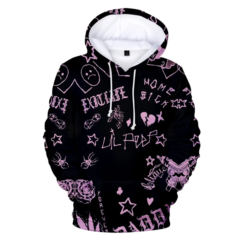 Rapper Lil Peep 3D Print Hoodie Men/women's Sweatshirts Fashion Hip Hop Casual Lil Peep Oversized Mens Hooded Pullover Tops 5XL