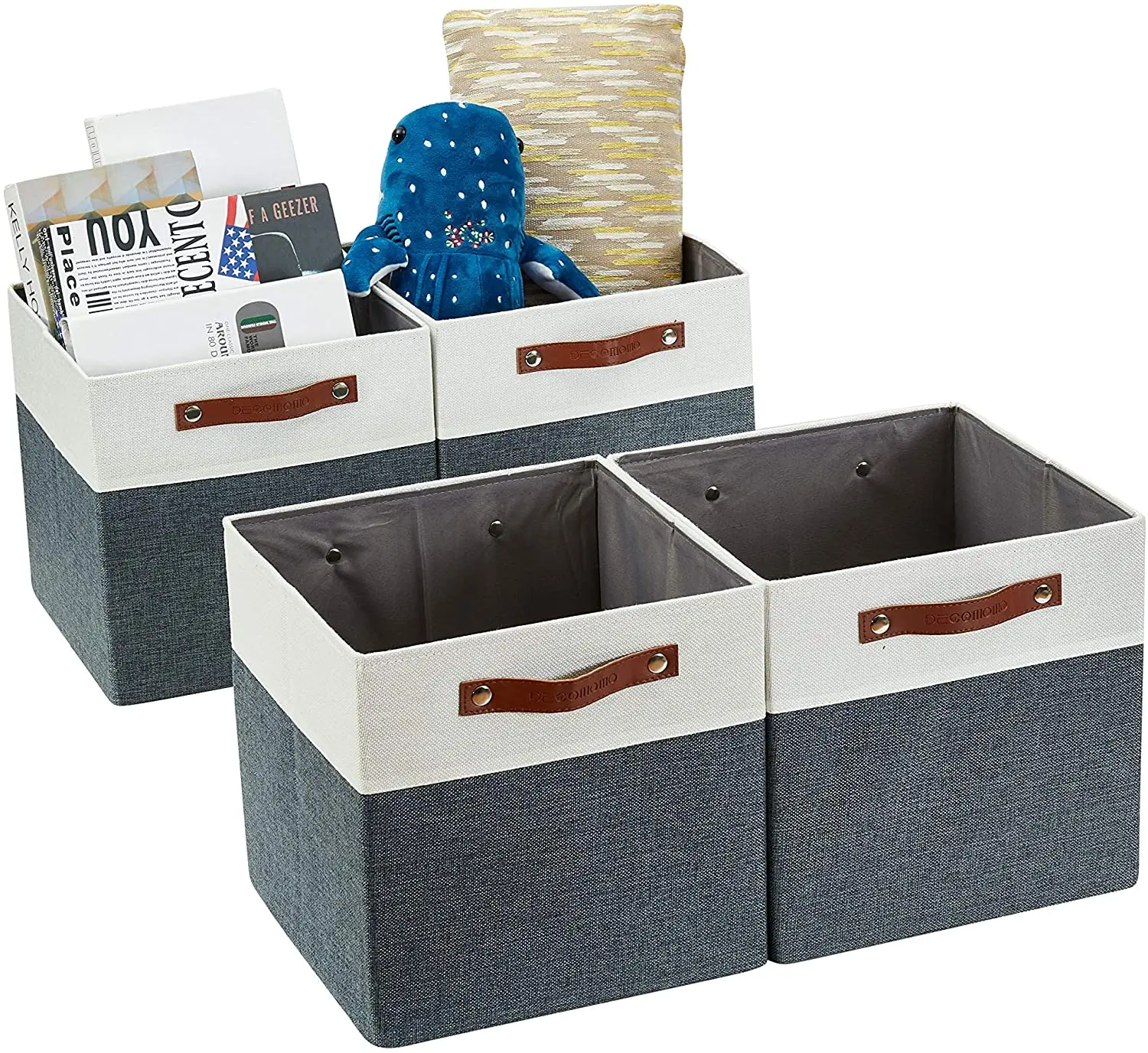 

Foldable Storage Bin Collapsible Sturdy Cationic Fabric Storage Basket Cube W/Handles For Organizing Shelf Nursery Home Closet