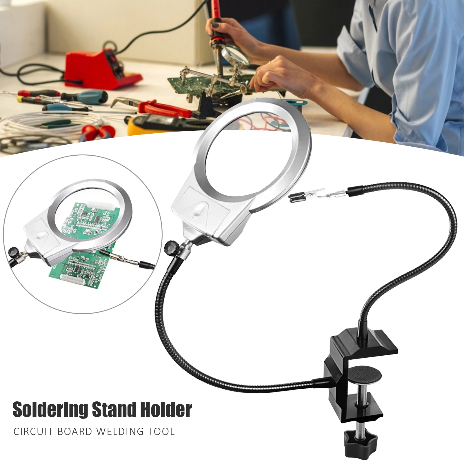 

Soldering Stand Holder Circuit Board Welding Tool Circuit Board Auxiliary Tool Two-jaw G-clamp Welding Station Welding Assistant