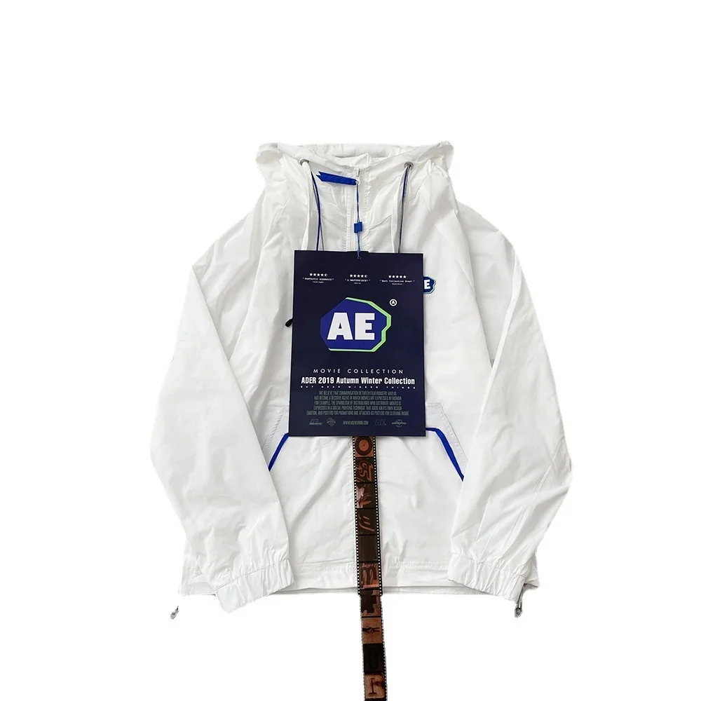 

Асимметричная Солнцезащитная одежда с капюшоном Ader Error для мужчин и женщин, тонкая куртка на молнии в том же стиле для весны и лета, 21 дюйм