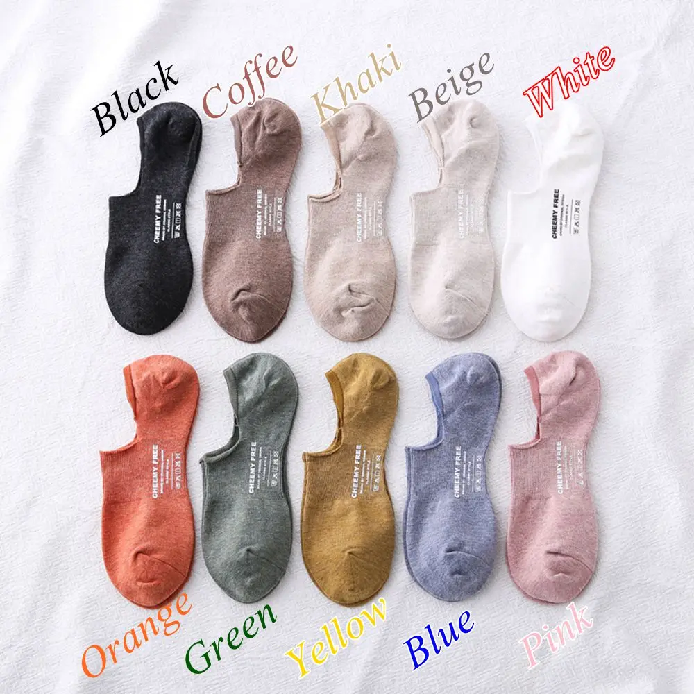 1 пара новинка женские незаметные Нескользящие низкие Носки ярких цветов модные