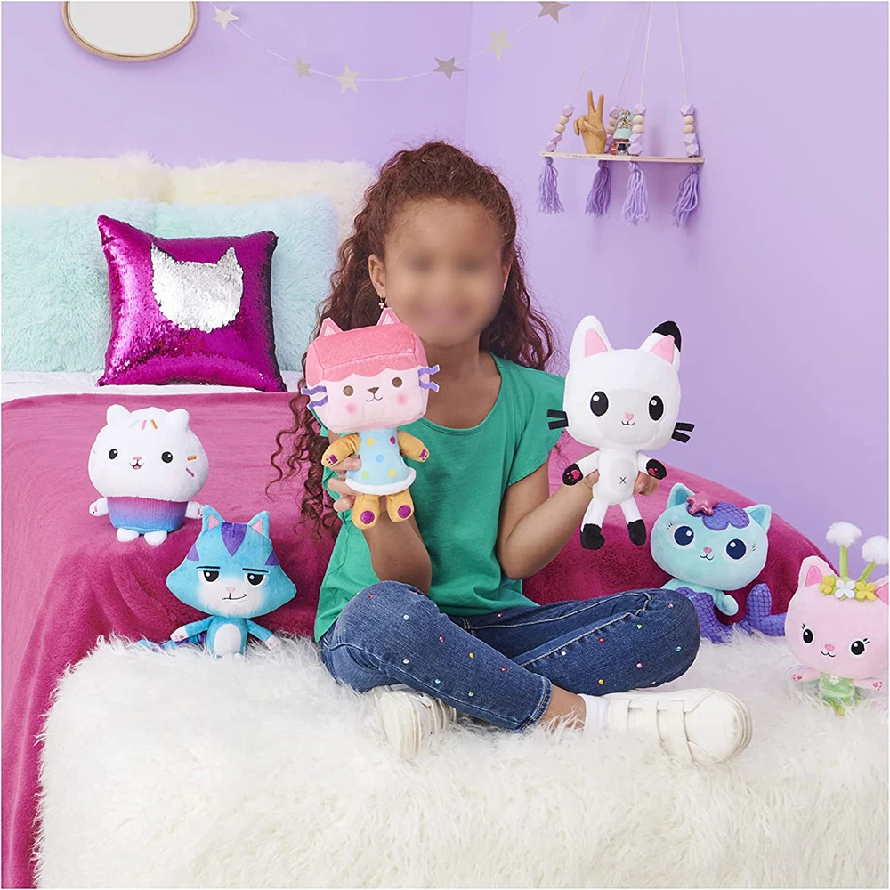 Casa de mu&ntilde;ecas de peluche de Gabby para ni&ntilde;os, juguete de Mercat, sirena, Pandy Paw, Cakey, gatito, Hada, gato, peluche, regalo, 2 unids/lote-0