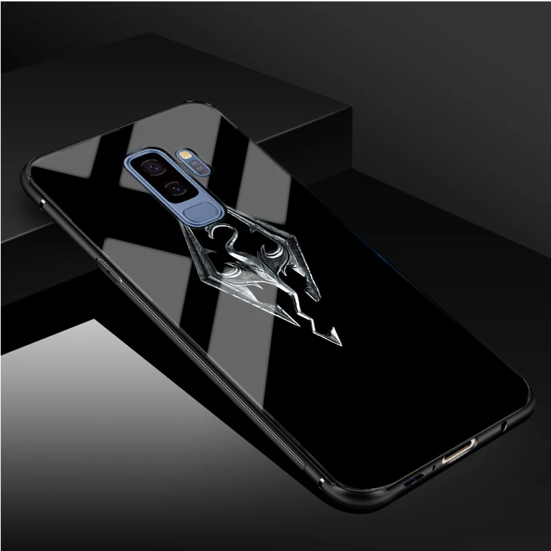 Чехол для телефона из закаленного стекла с логотипом Skyrim Samsung Galaxy S8 S9 S10 S20 PLUS J8 J6 J4
