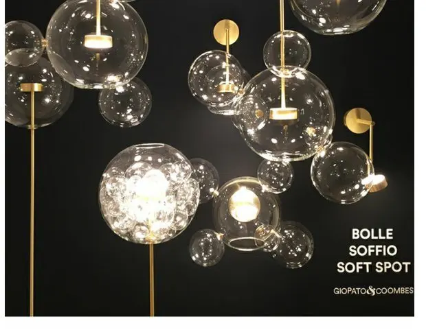 Современный из прозрачного стекла Led подвесной светильник мыльный шар светильники освещение в помещении Lustre luminaria подвесной светильник