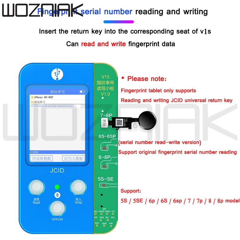 JCID V1S For IPHONE 7 8 8P X 11 PRO MAX Photosensitive Original Color Touch shock Battery Fingerprint Serial Number Programmer |