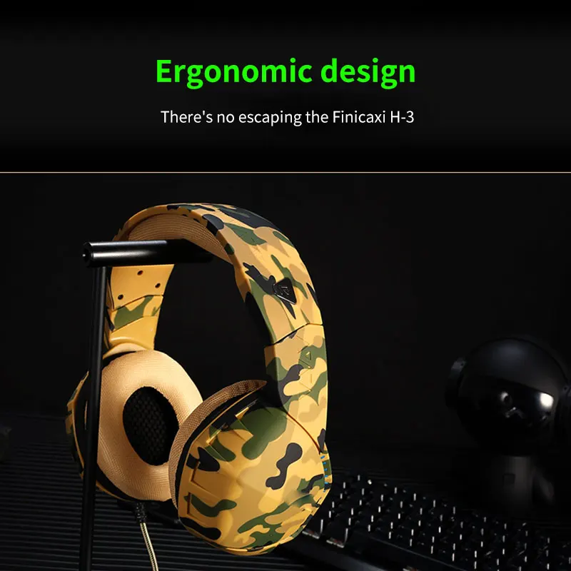 

Headphones With Noise Cancelling Gaming Headset Wired Surround Sound Mic Stretchable Head Beam For PC Gamer PS4