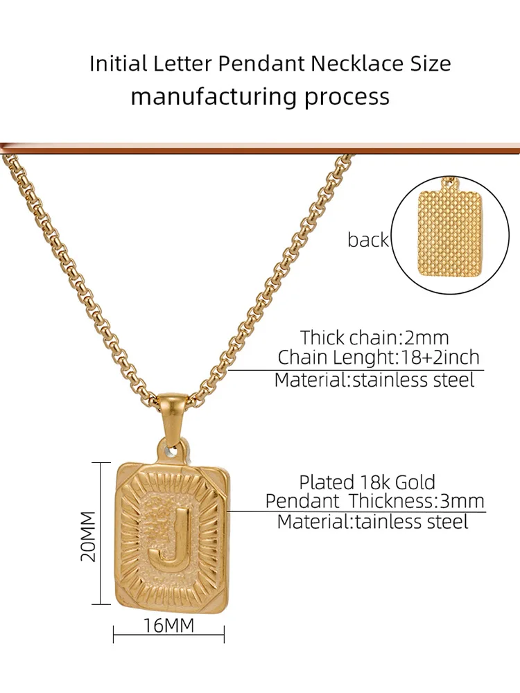 

Men's Stainless Steel Letter Necklace Female European and American Fashion A-Z Titanium Steel Letter Pendant Brand Jewelry