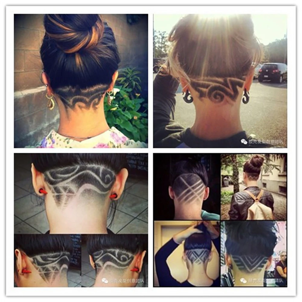 16Pcs/Pack Hair Styling Tattoo Template Stencil Model Trimmer Salon 16 Pcs DIY Hairdressing | Красота и здоровье
