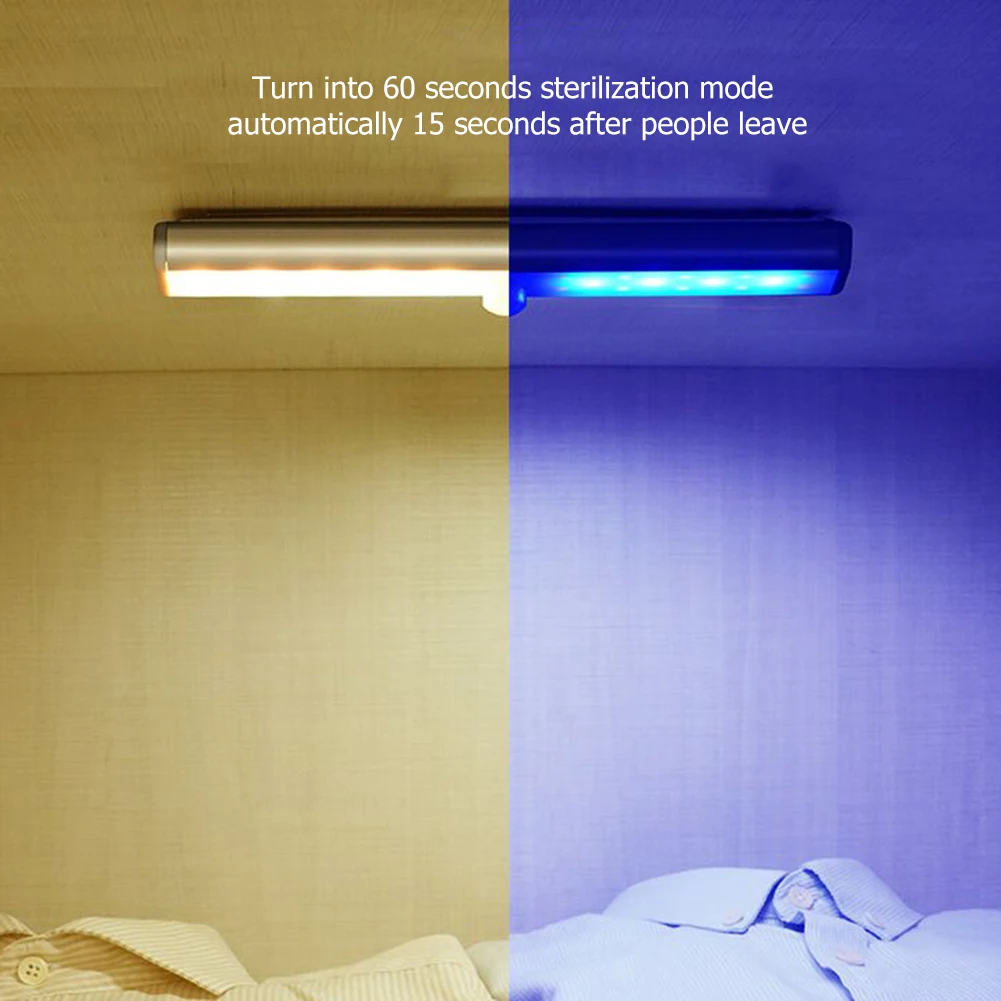 Ультрафиолетовая лампа стерилизатор светильник USB Перезаряжаемый UVC два режима