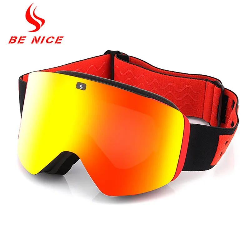 

Benice Magnetic Ski Goggles 2021 New Arrival Snowboard Eyewear Double Layers Anti-fog Cylindrical Ski Glasses Snowboard Goggles